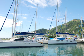 boats at anchor in the british virgin islands