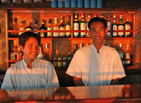 bartenders on board mekong river boat