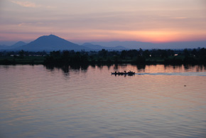 sunset over the mekong river