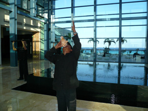 Lobby performance at Aqua Cancun